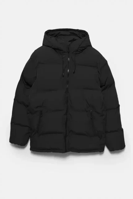 Heat sealed quilted jacket with hood