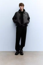 Leather effect trucker jacket (4)