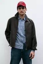 Washed faux leather jacket (2)